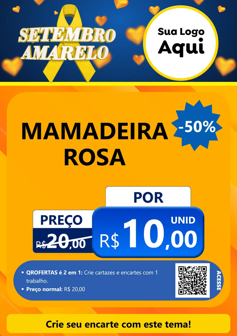 Modelo de Cartaz para Cartaz A4 Vertical com o tema Setembro Amarelo para Bebês