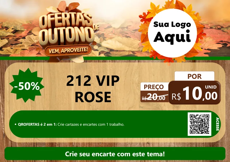 Modelo de Cartaz para Cartaz A4 Horizontal com o tema Ofertas de Outono - Vem, Aproveite! para Perfumes