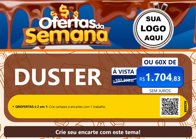 Modelo de Cartaz para Cartaz A4 Horizontal com o tema Ofertas da Semana - Páscoa para Concessionaria de Carros