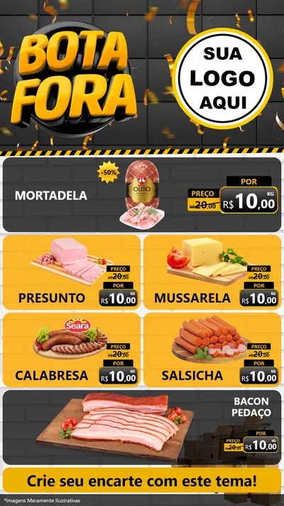 Modelo de TV para TV Vertical com o tema Bota Fora para Frios e Laticínios
