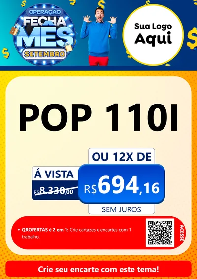 Modelo de Cartaz para Cartaz A4 Vertical com o tema Operação Fecha Mês Setembro para Concessionaria de Motos