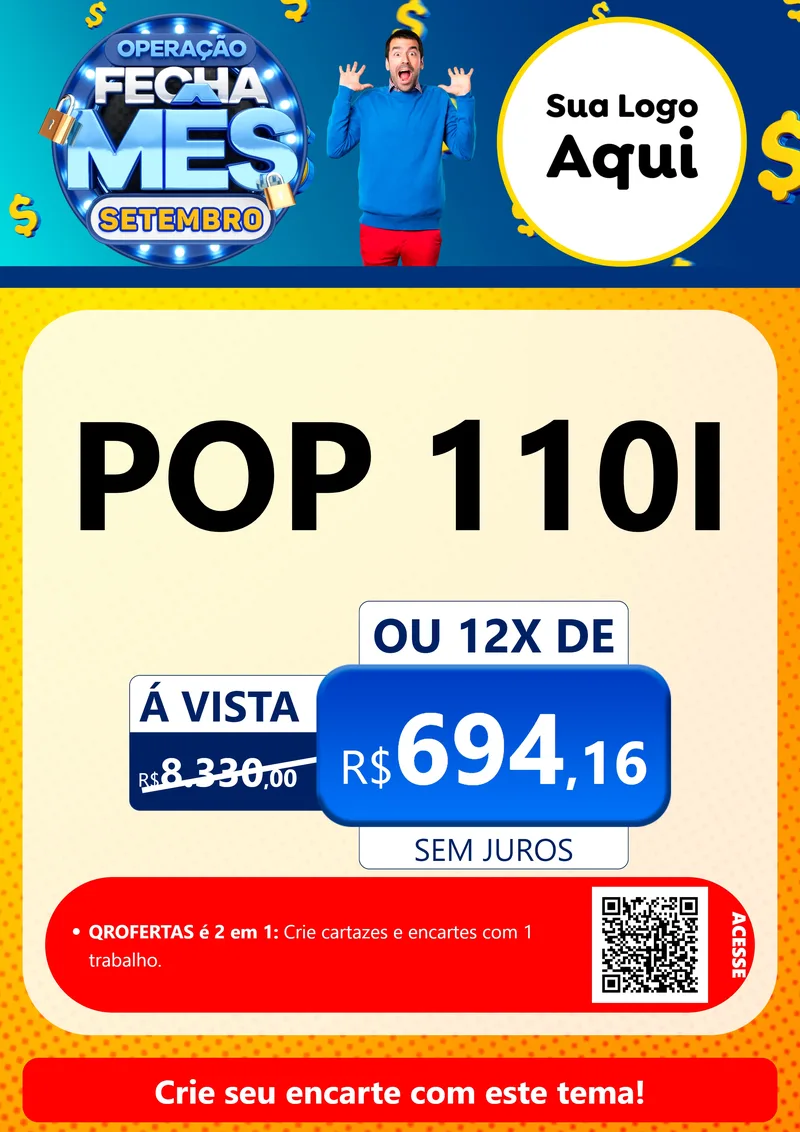 Modelo de Cartaz para Cartaz A4 Vertical com o tema Operação Fecha Mês Setembro para Concessionaria de Motos