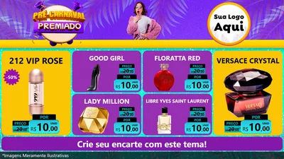 Modelo de TV para TV Horizontal com o tema Pré-Carnaval Premiado para Perfumes