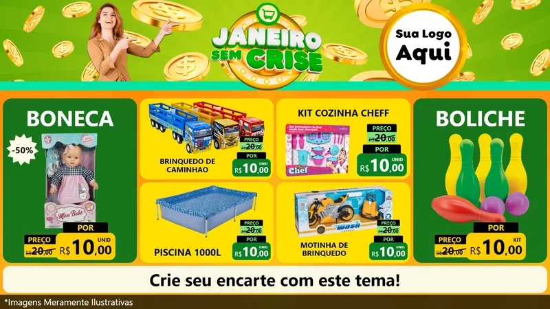 Modelo de TV para TV Horizontal com o tema Janeiro Sem Crise para Brinquedos