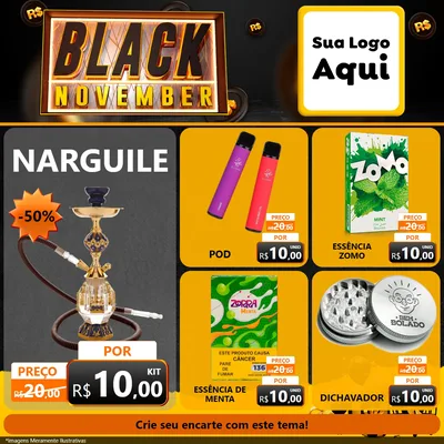 Modelo de Rede Social para Feed Facebook com o tema Black November para Tabacaria