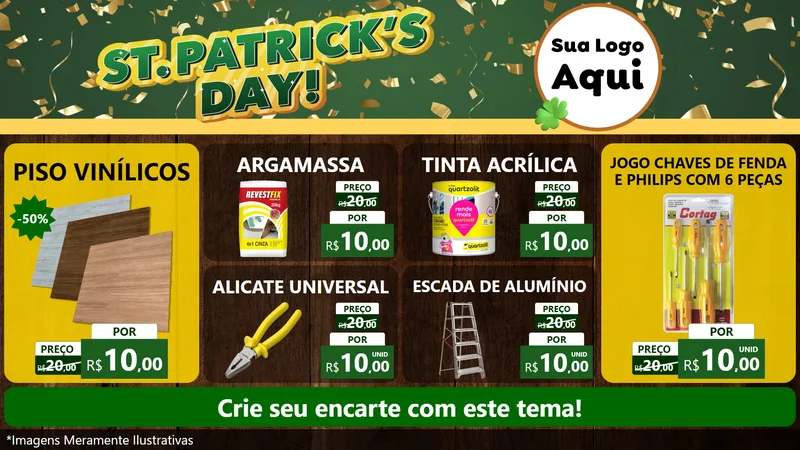 Modelo de TV para TV Horizontal com o tema St Patriks Day para Material para Construção