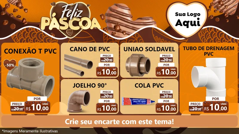 Modelo de TV para TV Horizontal com o tema Feliz Páscoa para Tubos e conexões