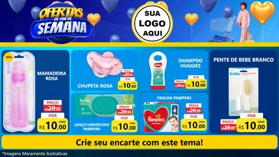 Modelo de TV para TV Horizontal com o tema Ofertas de Fim de Semana para Bebês