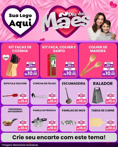 Modelo de Rede Social para Feed Instagram com o tema Dia das Mães para Utilidades Domésticas