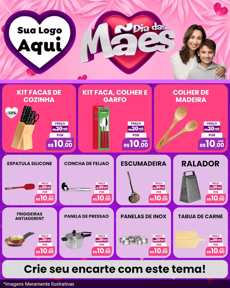 Modelo de Rede Social para Feed Instagram com o tema Dia das Mães para Utilidades Domésticas