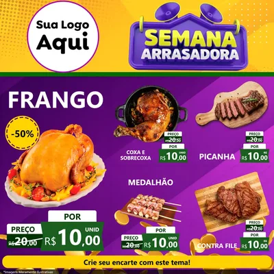 Modelo de Rede Social para Feed Facebook com o tema Semana Arrasadora para Assados