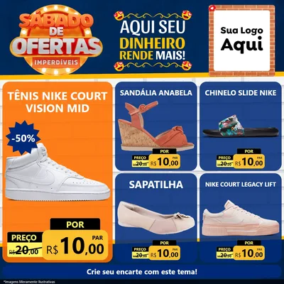 Modelo de Rede Social para Feed Facebook com o tema Sábado de Ofertas Imperdíveis para Calçados