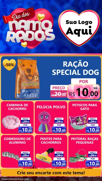 Modelo de Rede Social para Stories com o tema Dia dos namorados para Pet Shop