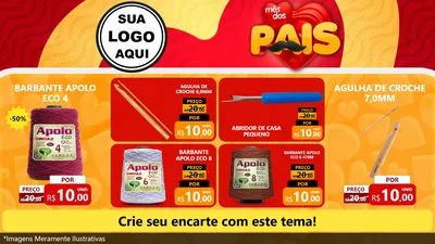 Modelo de TV para TV Horizontal com o tema Mês Dos Pais para Armarinho e Aviamentos