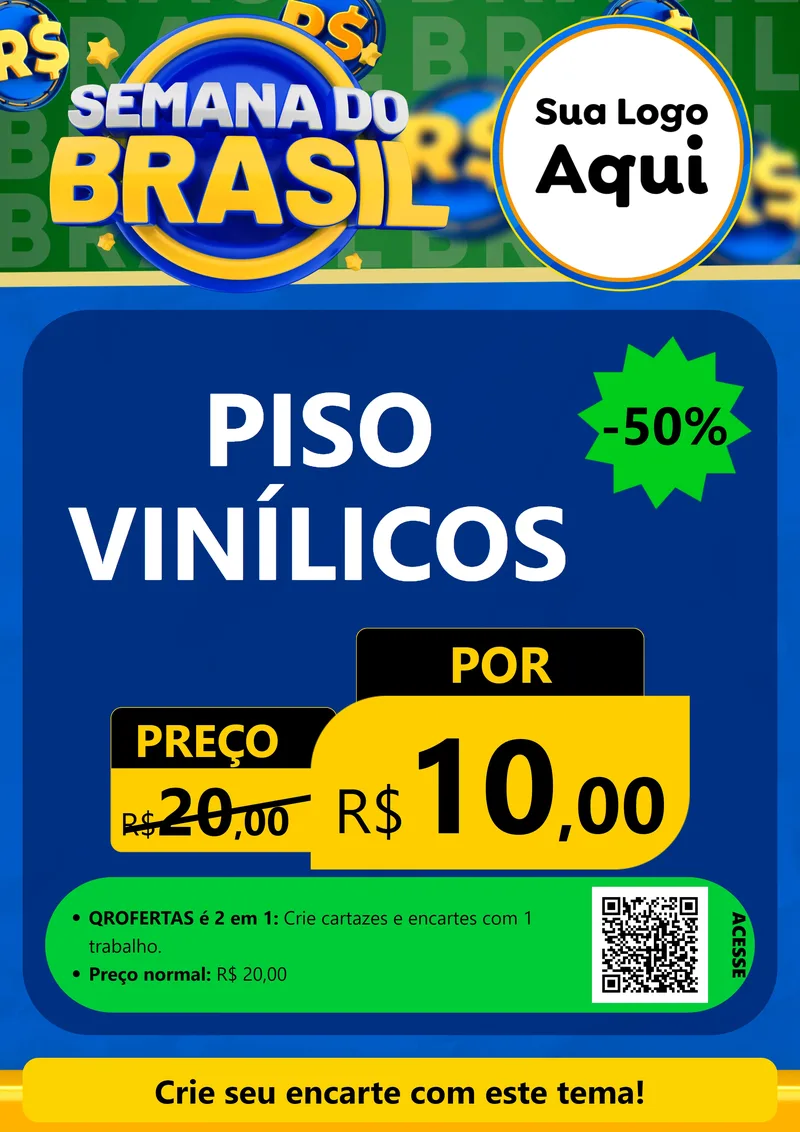 Modelo de Cartaz para Cartaz A4 Vertical com o tema Semana Do Brasil para Material para Construção
