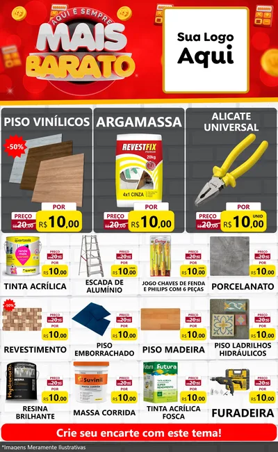 Modelo de Encarte para Encarte Grande com o tema Mais Barato para Material para Construção
