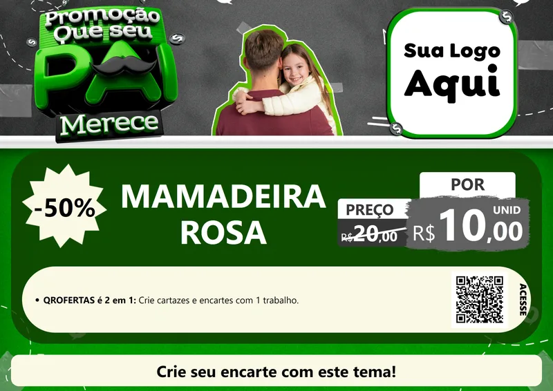 Modelo de Cartaz para Cartaz A4 Horizontal com o tema Promoção Que seu Pai Merece para Bebês