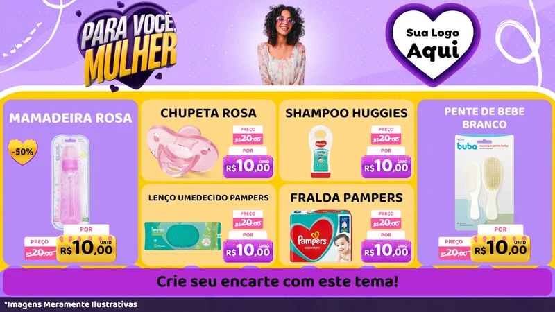 Modelo de TV para TV Horizontal com o tema Para Você, Mulher para Bebês