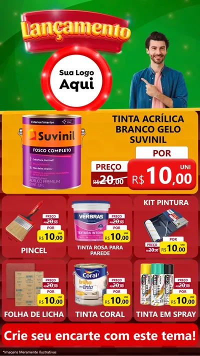 Modelo de Rede Social para Stories com o tema Lançamento para Tintas e Ferramentas