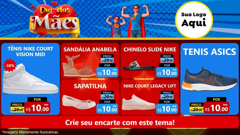 Modelo de TV para TV Horizontal com o tema Dia das Mães para Calçados