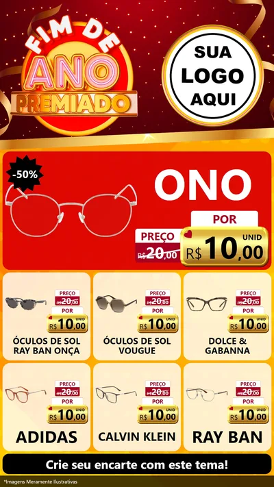Modelo de Rede Social para Stories com o tema Fim de Ano Premiado para Óticas