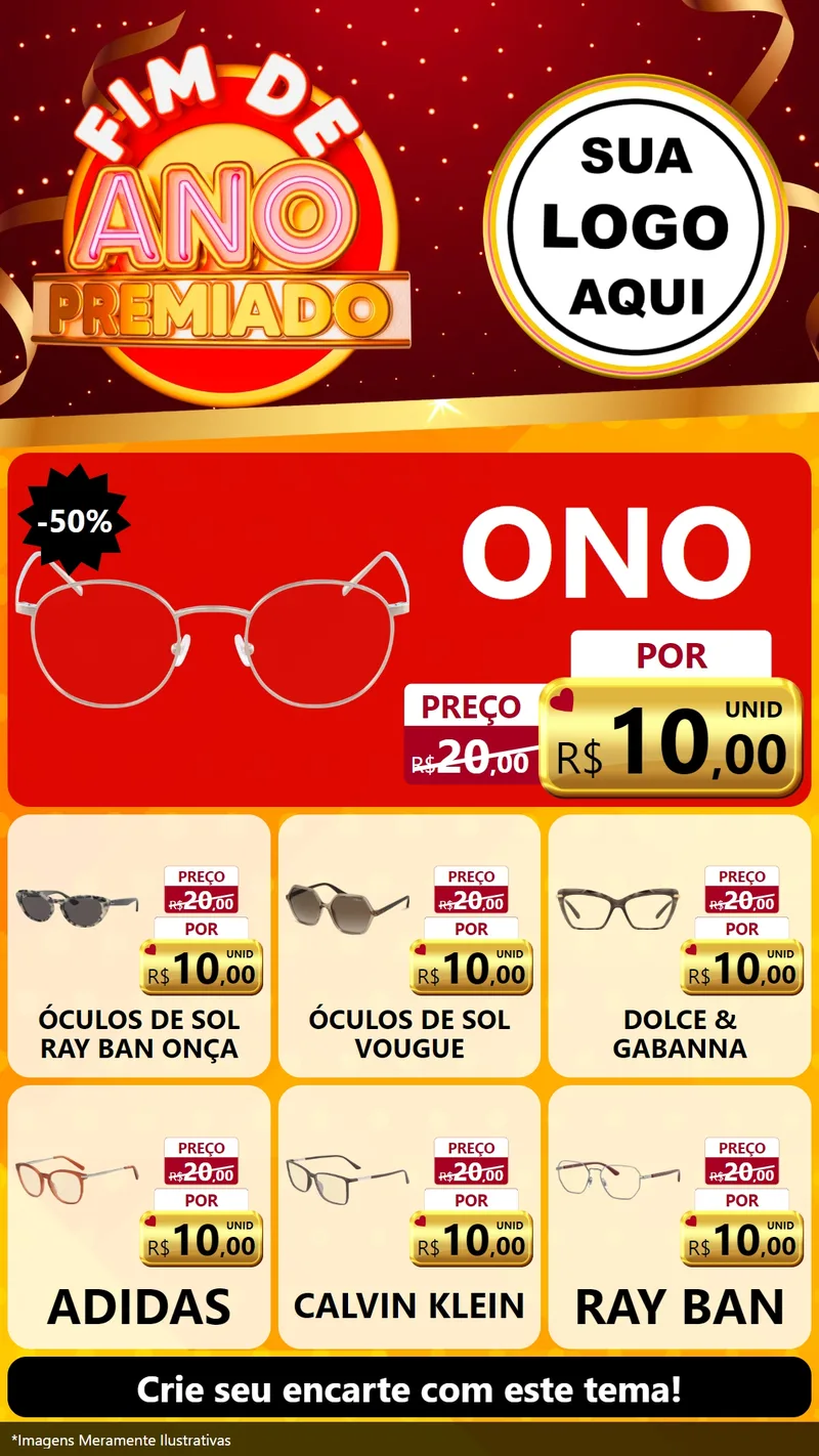 Modelo de Rede Social para Stories com o tema Fim de Ano Premiado para Óticas