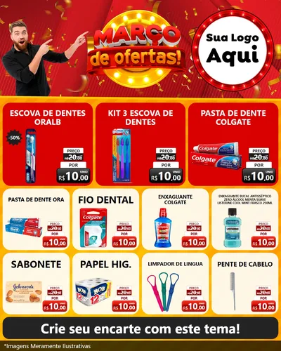 Modelo de Rede Social para Feed Instagram com o tema Março de Ofertas! para Higiene Pessoal