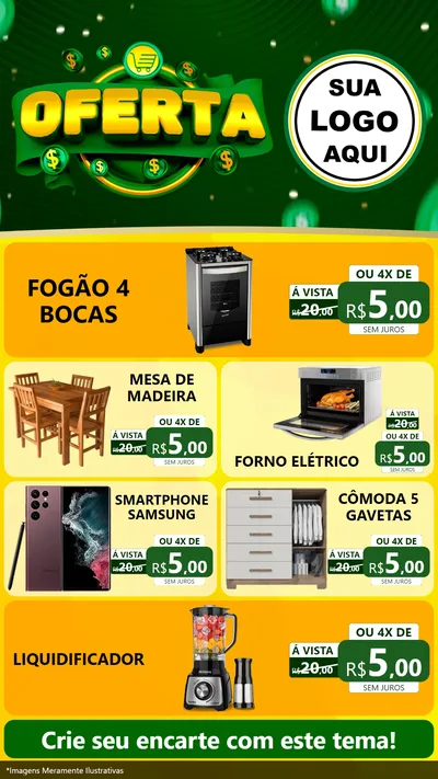 Modelo de TV para TV Vertical com o tema Oferta para Móveis e Eletro