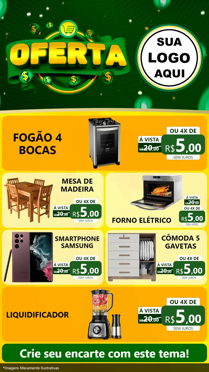 Modelo de TV para TV Vertical com o tema Oferta para Móveis e Eletro