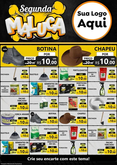 Modelo de Encarte para Encarte A4 Vertical com o tema Segunda Maluca para Agropecuária