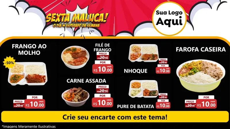Modelo de TV para TV Horizontal com o tema Sexta Maluca! para Restaurante