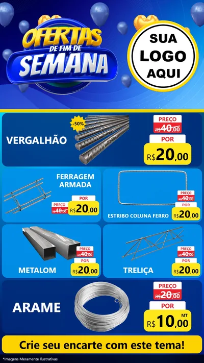 Modelo de TV para TV Vertical com o tema Ofertas de Fim de Semana para Ferragens