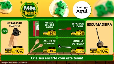 Modelo de TV para TV Horizontal com o tema Especial Mês do Cliente para Utilidades Domésticas