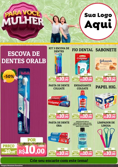Modelo de Encarte para Encarte A4 Vertical com o tema Para Você Mulher para Higiene Pessoal