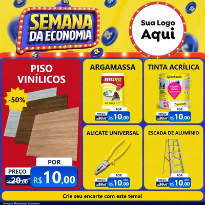 Modelo de Rede Social para Feed Facebook com o tema Semana da Economia para Material para Construção