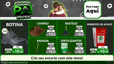 Modelo de TV para TV Horizontal com o tema Promoção Que seu Pai Merece para Agropecuária