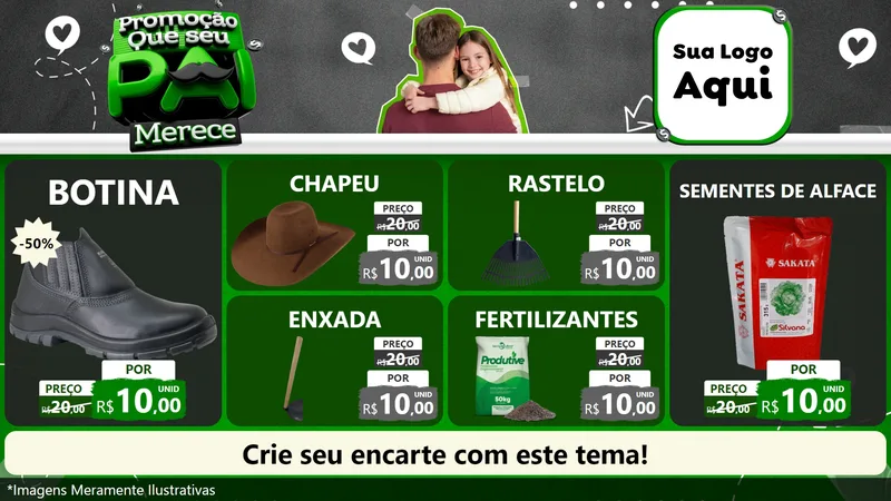 Modelo de TV para TV Horizontal com o tema Promoção Que seu Pai Merece para Agropecuária
