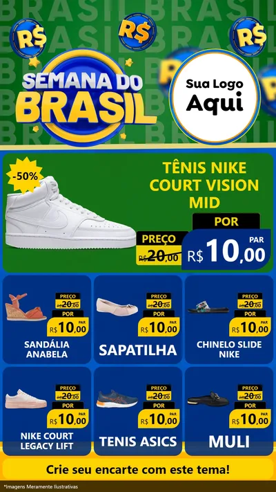 Modelo de Rede Social para Stories com o tema Semana Do Brasil para Calçados