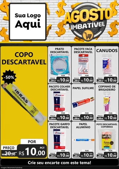 Modelo de Encarte para Encarte A4 Vertical com o tema Agosto imbatível para Embalagens