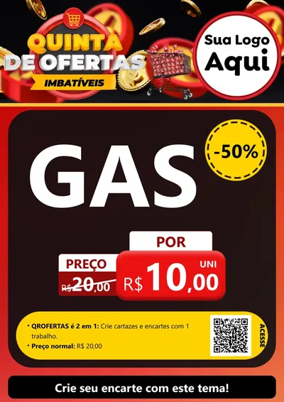 Modelo de Cartaz para Cartaz A4 Vertical com o tema Quinta de Ofertas Imbatíveis para Água e gás