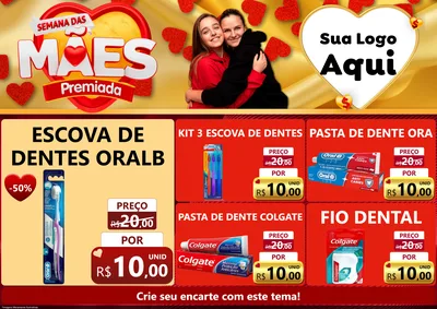 Modelo de Encarte para Encarte A4 Horizontal com o tema Semana das Mães Premiada para Higiene Pessoal