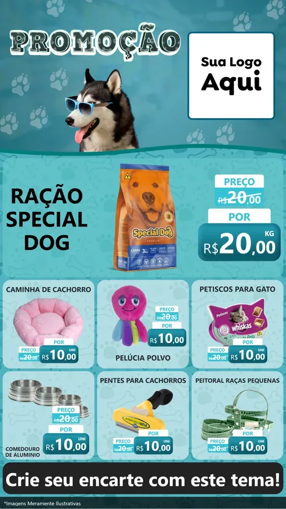 Modelo de Rede Social para Stories com o tema Promoção - Pet Shop para Pet Shop