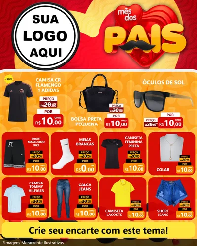 Modelo de Rede Social para Feed Instagram com o tema Mês Dos Pais para Roupas e acessórios