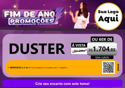 Modelo de Cartaz para Cartaz A4 Horizontal com o tema Fim de Ano Promoções para Concessionaria de Carros