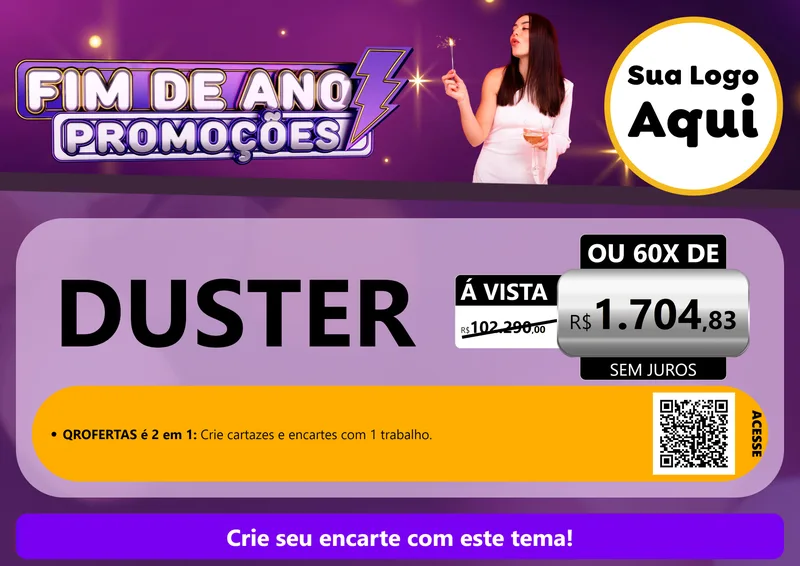 Modelo de Cartaz para Cartaz A4 Horizontal com o tema Fim de Ano Promoções para Concessionaria de Carros