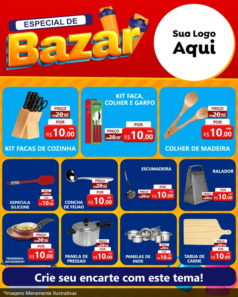 Modelo de Rede Social para Feed Instagram com o tema Especial de Bazar para Utilidades Domésticas