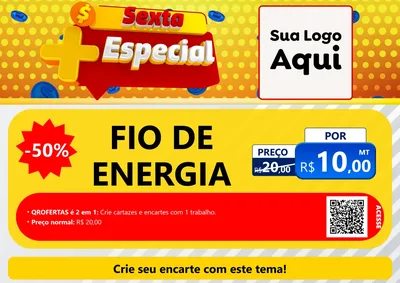 Modelo de Cartaz para Cartaz A4 Horizontal com o tema Sexta Mais Especial para Materiais Elétricos