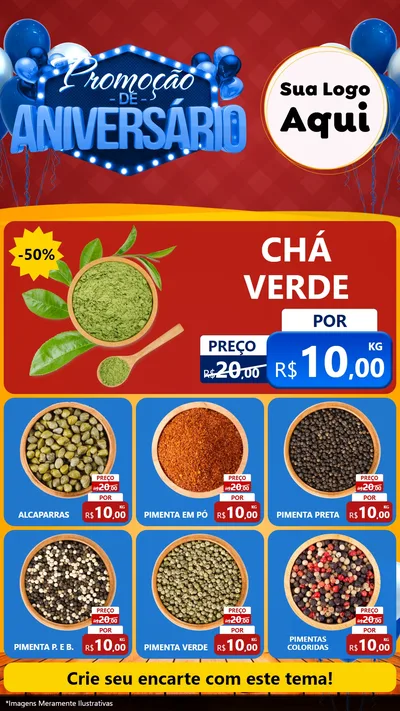 Modelo de Rede Social para Stories com o tema Promoção de Aniversário para Produtos Naturais