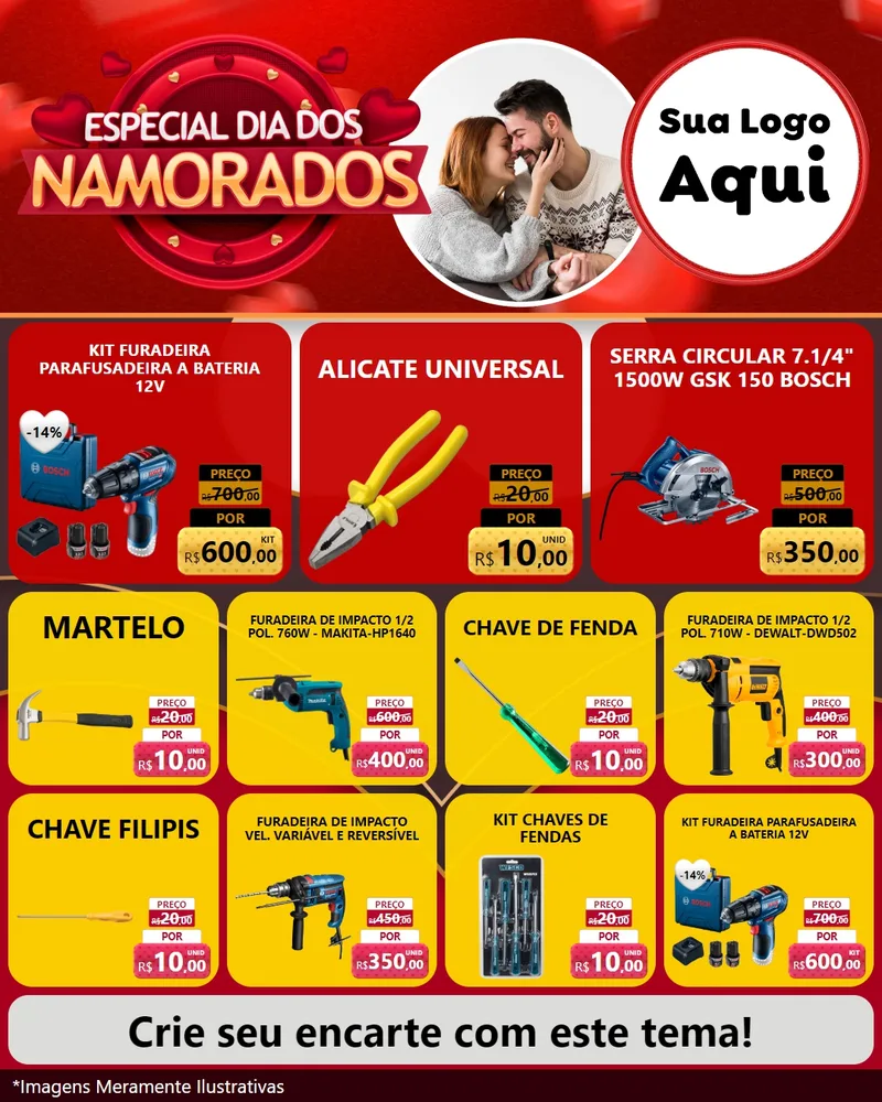 Modelo de Rede Social para Feed Instagram com o tema Especial Dia Dos Namorados para Maquinas e Ferramentas