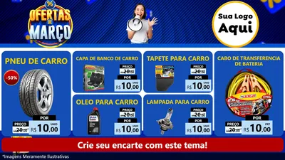 Modelo de TV para TV Horizontal com o tema Ofertas de Março para Auto peças